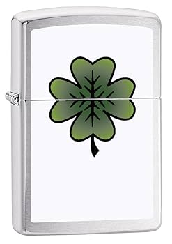 Amazon.com: Zippo Lighter: Four Leaf Clover - Brushed Chrome